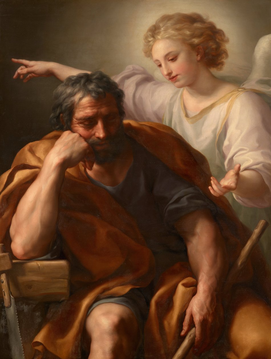 Tyska: Traum des Hl. Joseph Den helige Josefs dröm av Anton Raphael Mengs