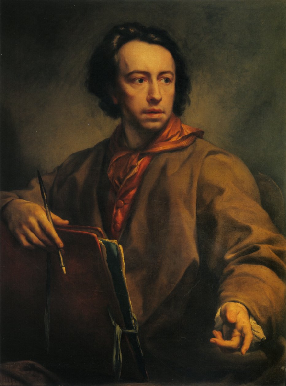 Italienska:  Autoritratto Självporträtt av Anton Raphael Mengs