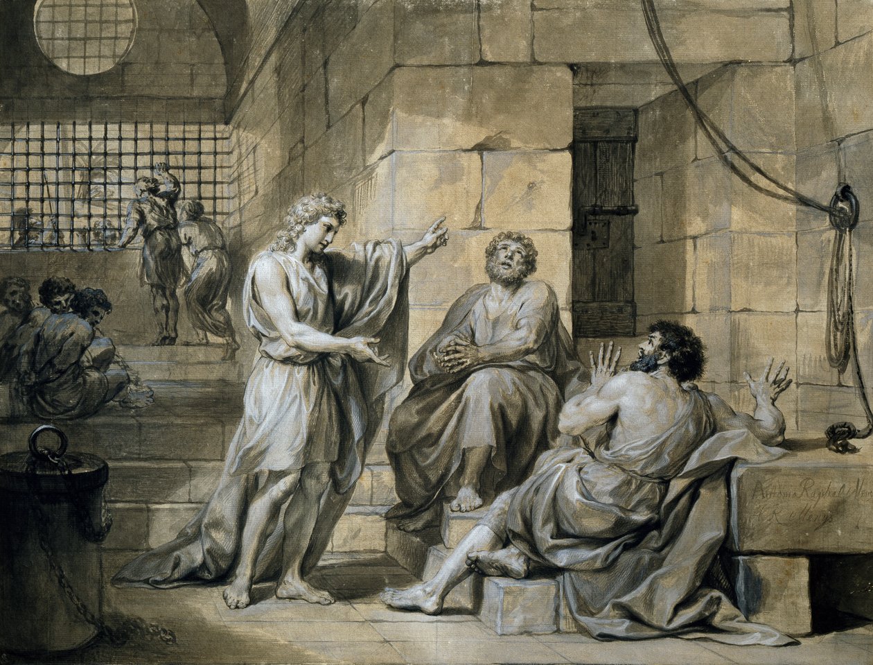 Joseph of Egypt in Prison, av Anton Raphael Mengs, blandad media av Anton Raphael Mengs