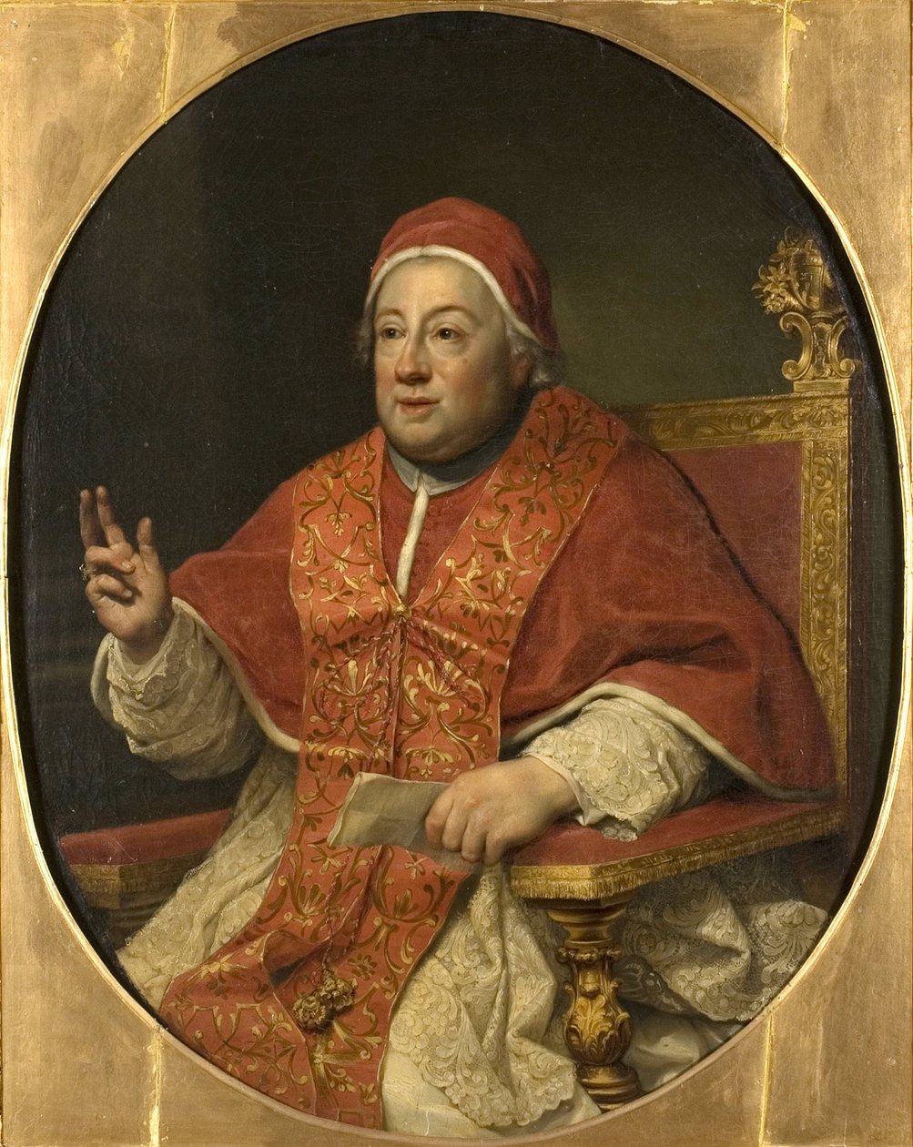 Le pape Clement XIII - Porträtt av påven Clement XIII (1693-1769), av Mengs, Anton Raphael (1728-1779). Olja på duk. Mått: 114x95 cm. Nationalmuseum Stockholm av Anton Raphael Mengs