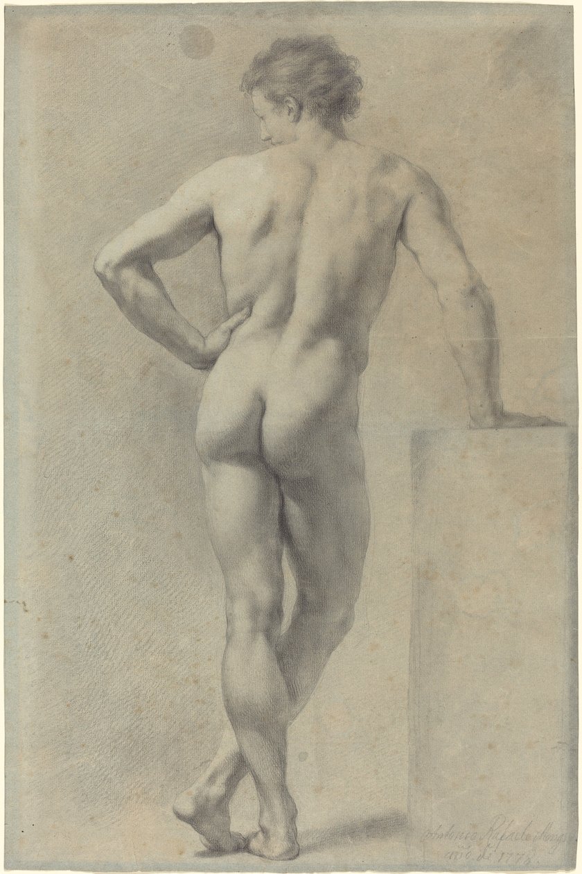 Manlig nakenstudie av Anton Raphael Mengs