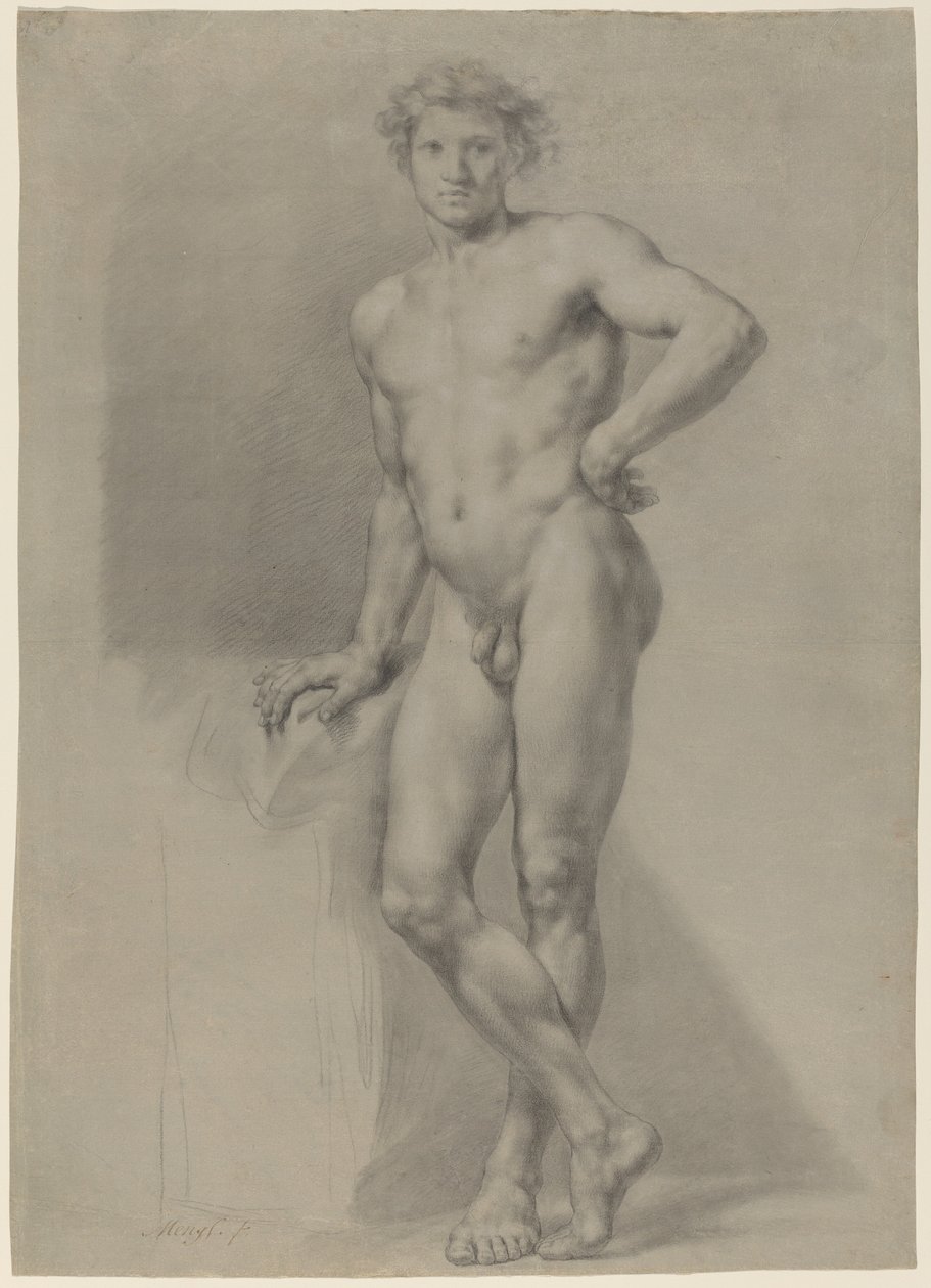 Manlig nakenstudie av Anton Raphael Mengs