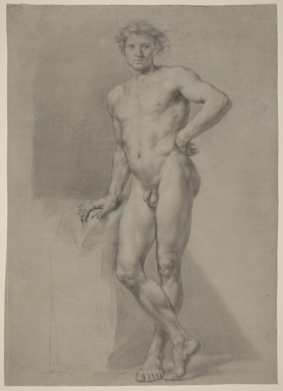 Studie av manlig nakenmodell av Anton Raphael Mengs