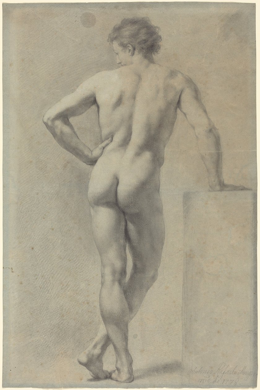 Studie av manlig nakenmodell av Anton Raphael Mengs