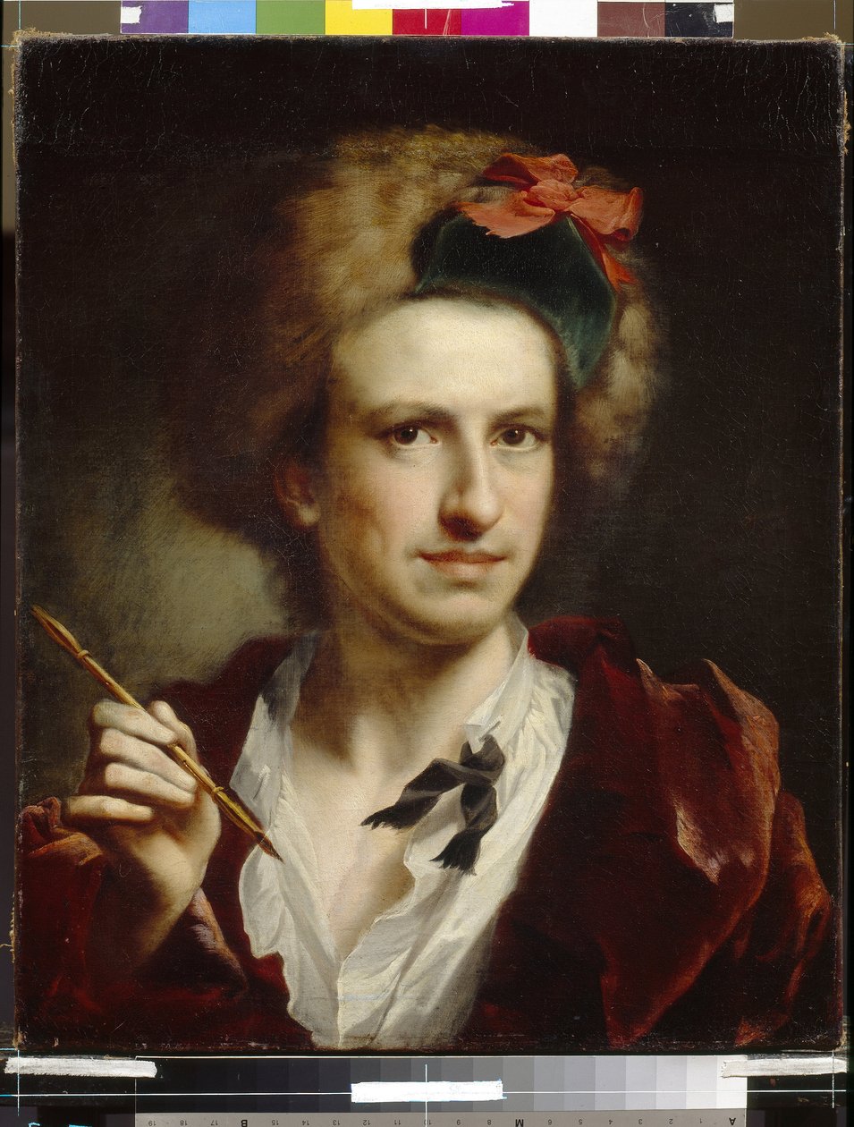 Porträtt av gravören Francesco Bartolozzi (1728-1813). Målning av Anton Raphael Mengs (1728-1779), olja på duk. tysk konst av Anton Raphael Mengs