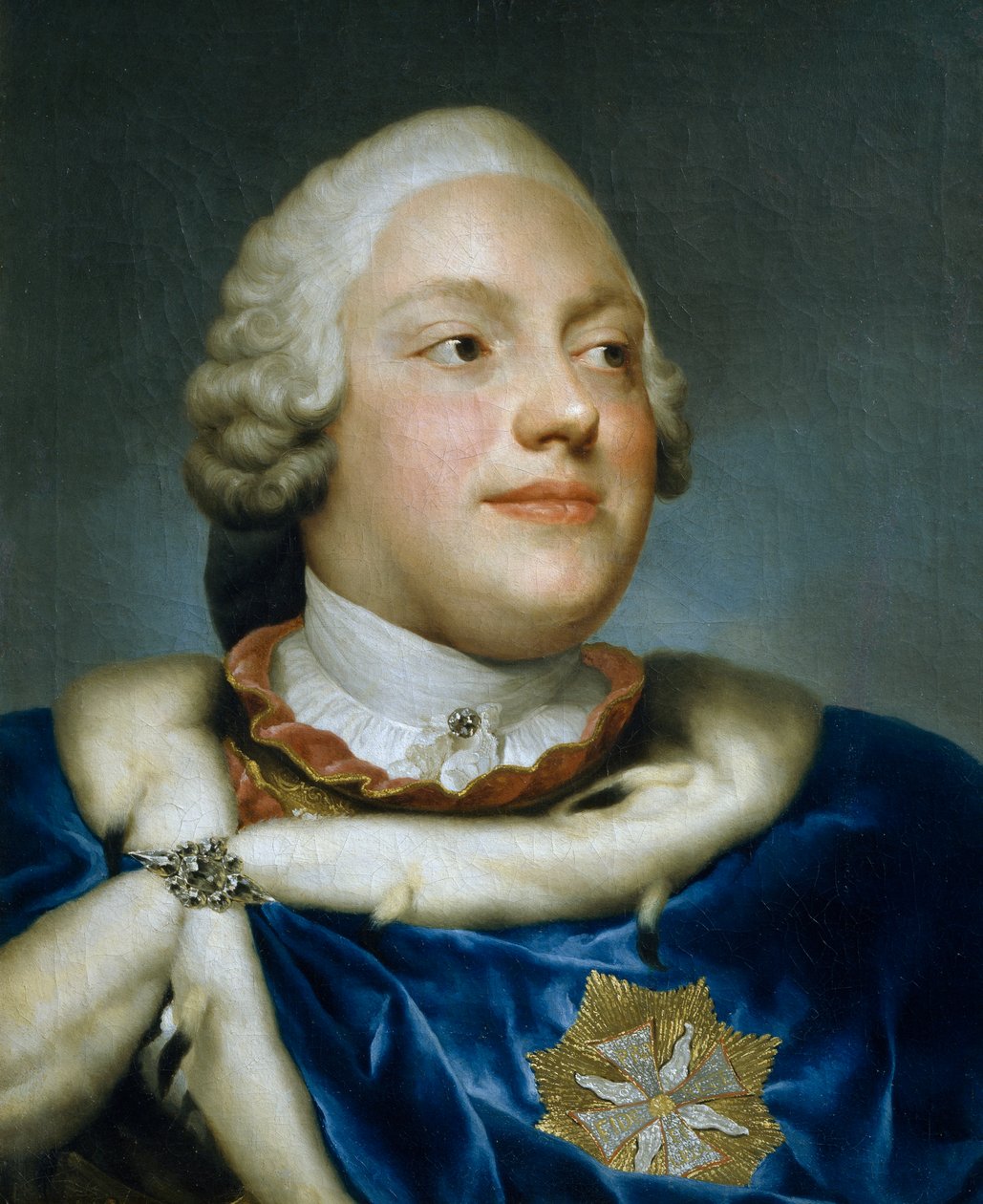 Porträtt av kronprins Fredrik Christian kurfurst av Sachsen, olja på duk, 53x41 cm av Anton Raphael Mengs