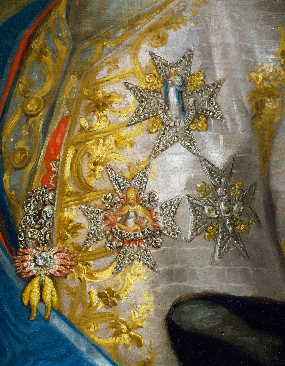 Porträtt av Don Luis Antonio Jaime de Bourbon, av Anton Raphael Mengs, detalj, cirka 1774, olja på duk av Anton Raphael Mengs
