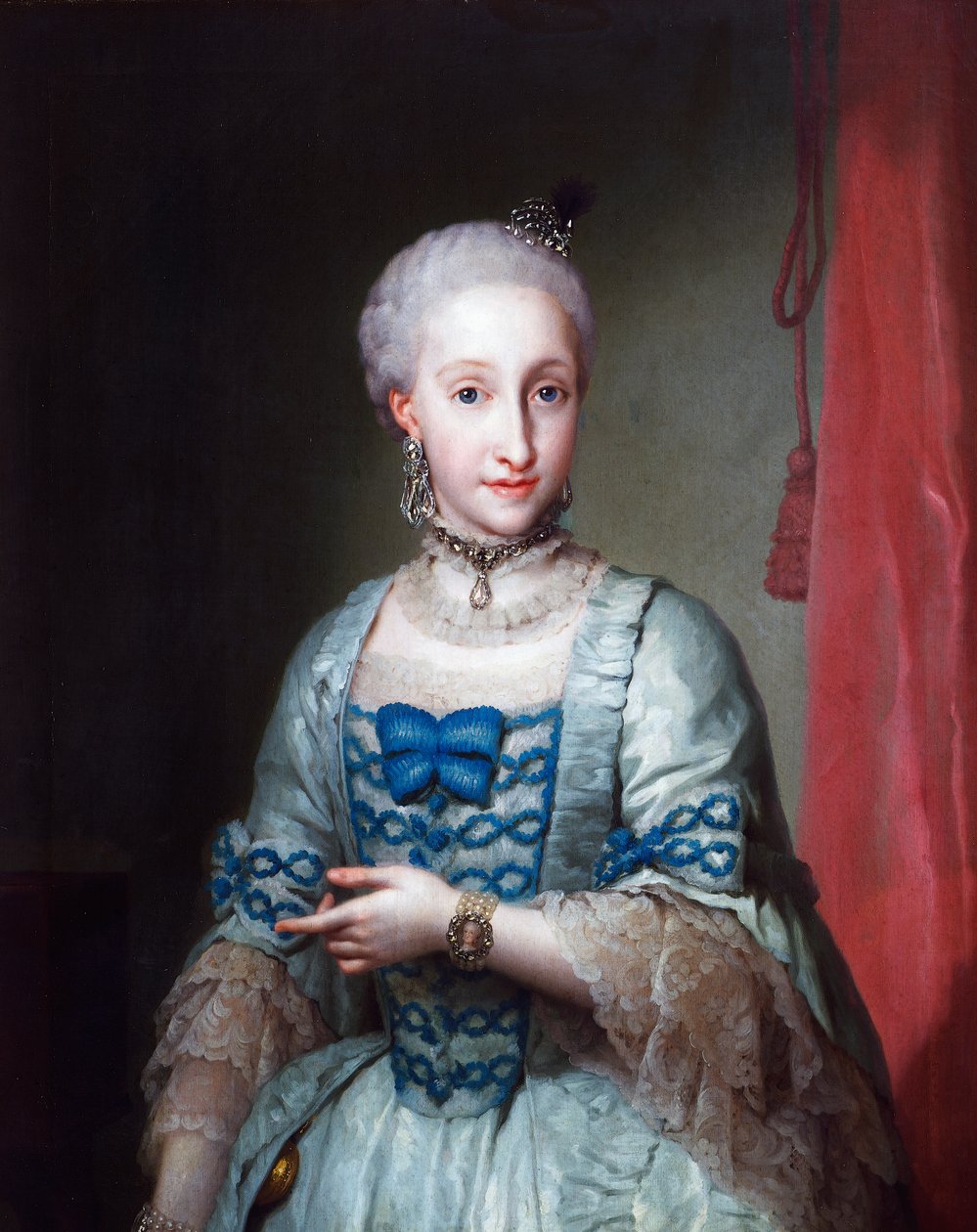 Porträtt av Infanta Maria Josefa av Spanien, av Anton Raphael Mengs, målning av Anton Raphael Mengs