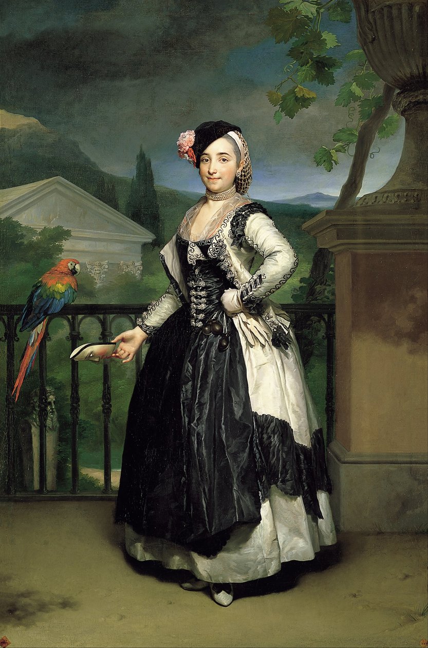 Porträtt av Isabel Parreno Arce Ruiz de Alarcon y Valdés, marchioninna av Llano av Anton Raphael Mengs