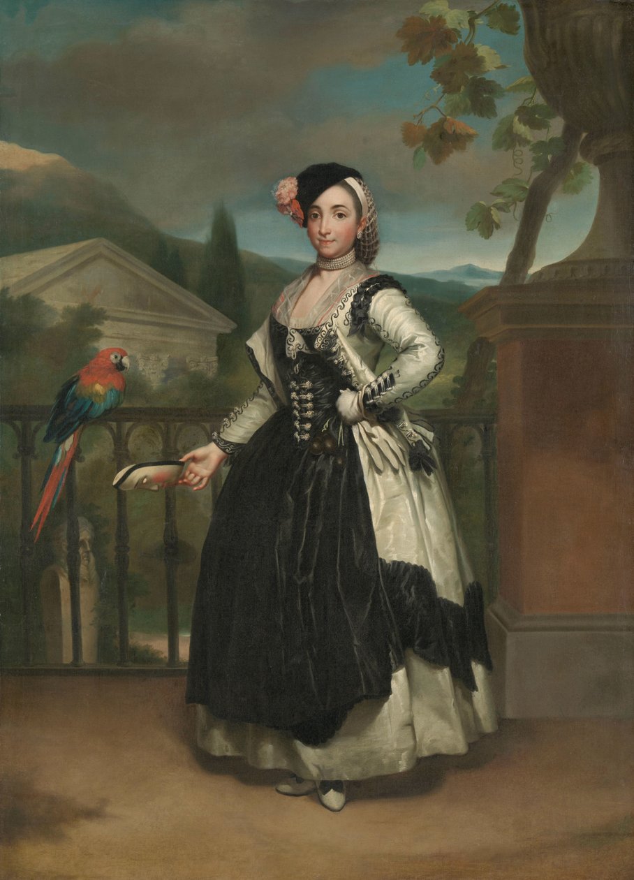 Porträtt av Isabel Parreño y Arce, Marquesa de Llano Porträtt av Doña Isabel Parreño Arce Ruiz de Alarcón y Valdes, Marchione av Llano av Anton Raphael Mengs