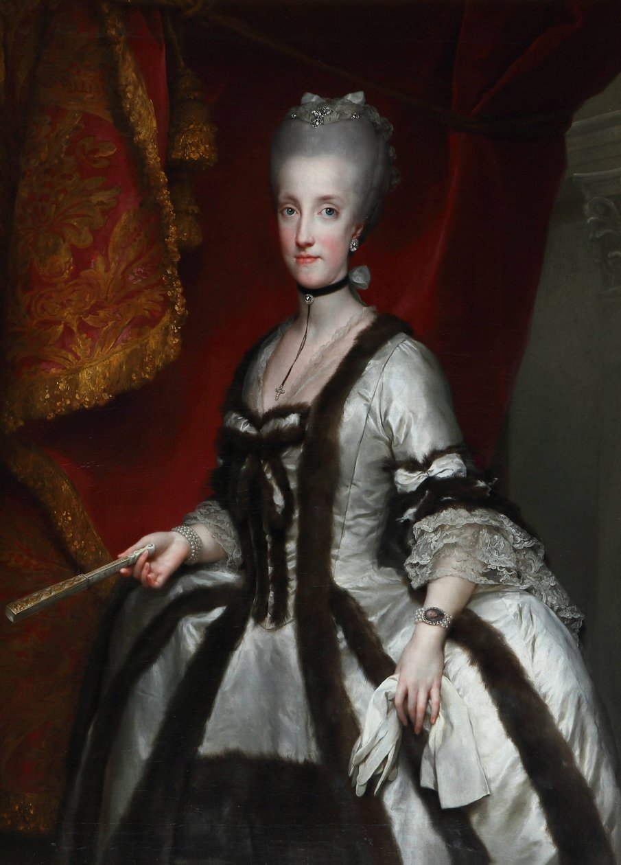 Porträtt av Maria Carolina av Österrike av Anton Raphael Mengs