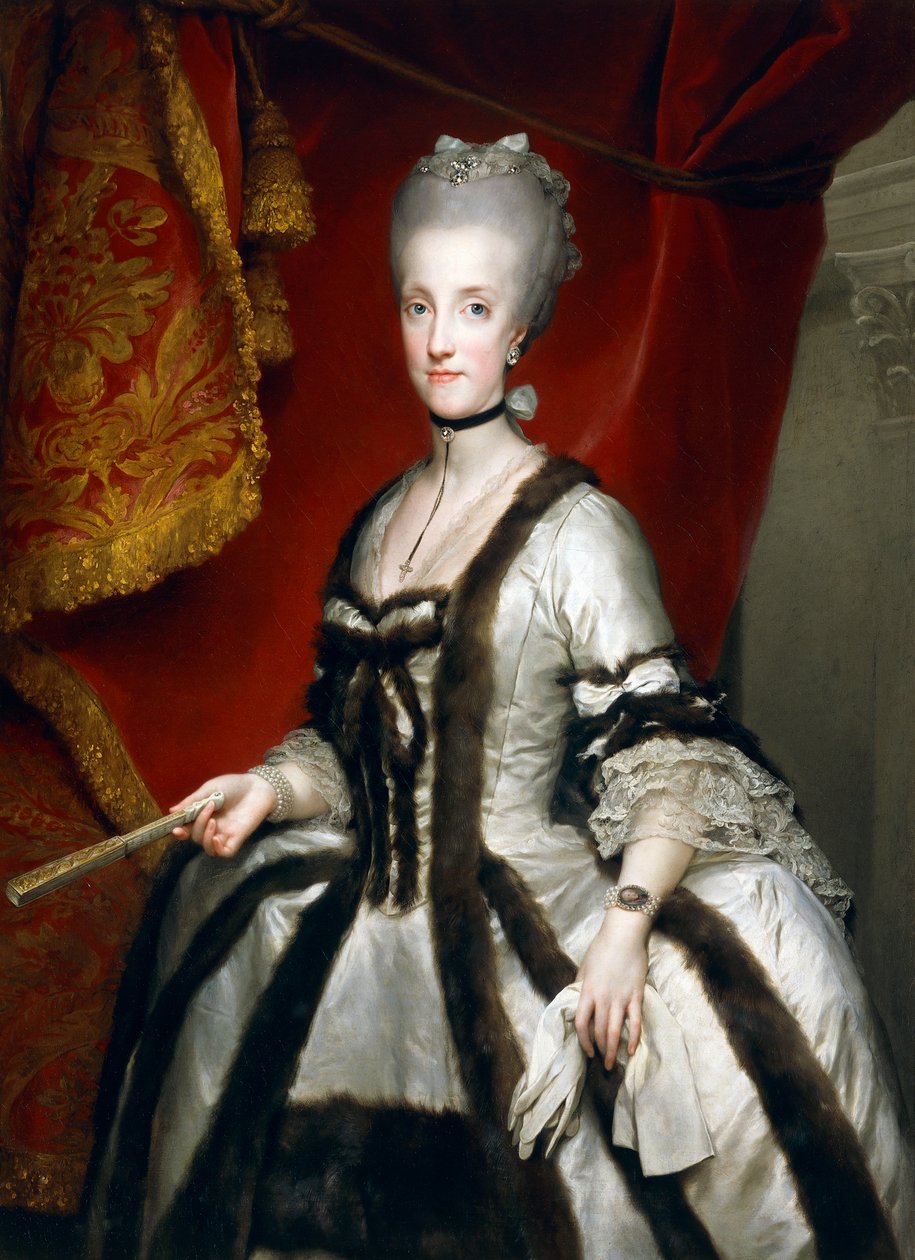 Porträtt av Maria Carolina av Österrike, drottning av Neapel, av Anton Raphael Mengs av Anton Raphael Mengs