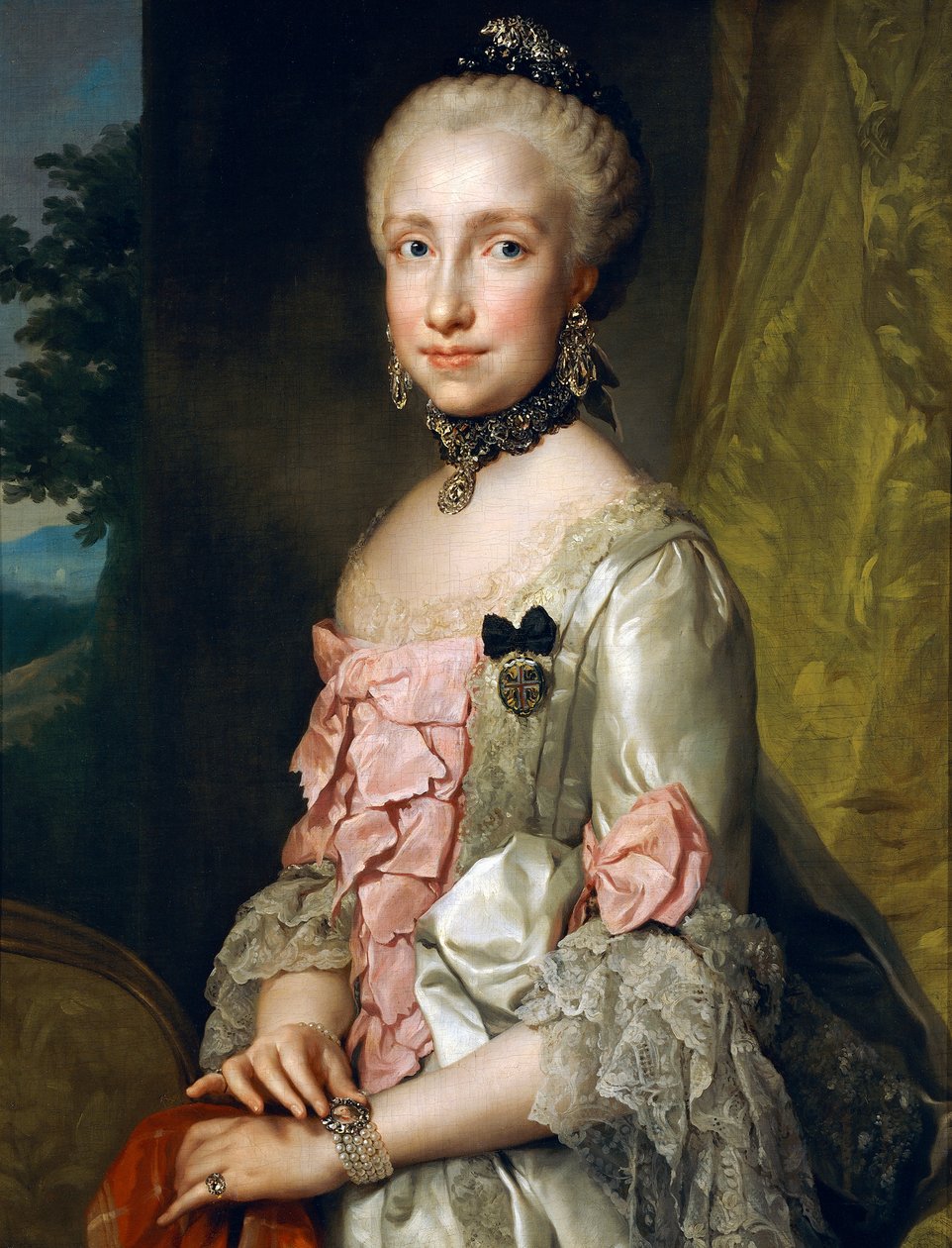 Porträtt av Maria Luisa av Bourbon vid tillfället av hennes förlovning att gifta sig, av Anton Raphael Mengs, cirka 1764, olja på duk av Anton Raphael Mengs