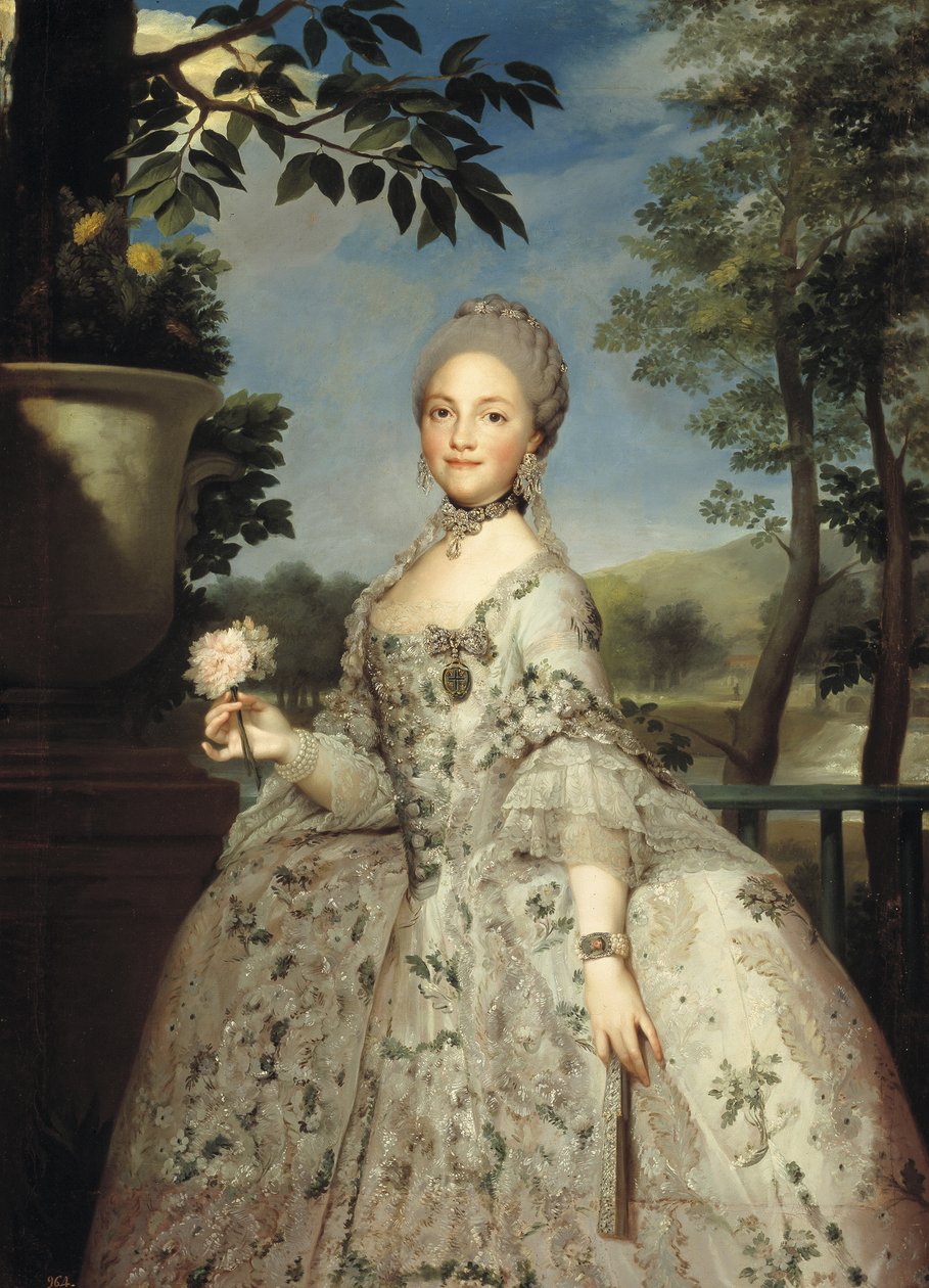 Porträtt av Maria Luisa av Parma som prinsessa av Asturien, ca 1764-1765 av Anton Raphael Mengs