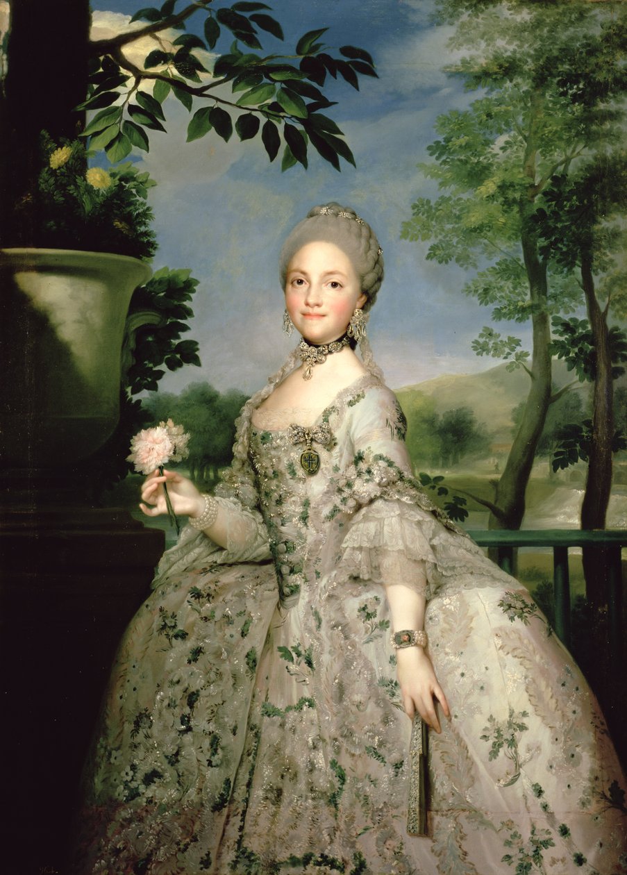 Porträtt av Marie-Louise av Bourbon (1751-1819) (olja på duk) av Anton Raphael Mengs