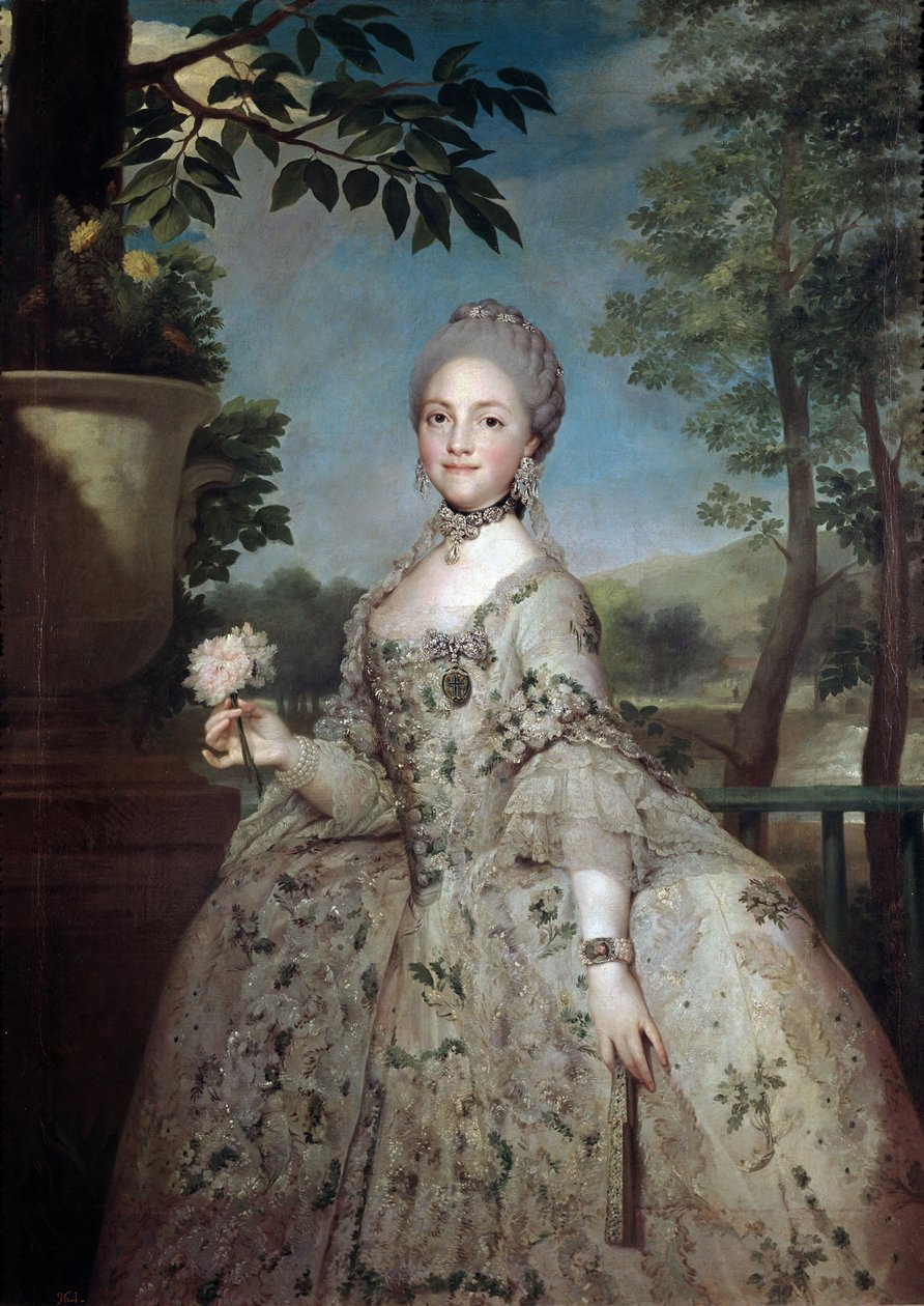Porträtt av Marie Louise av Parma, prinsessan av Asturien (olja på duk av Anton Raphael Mengs