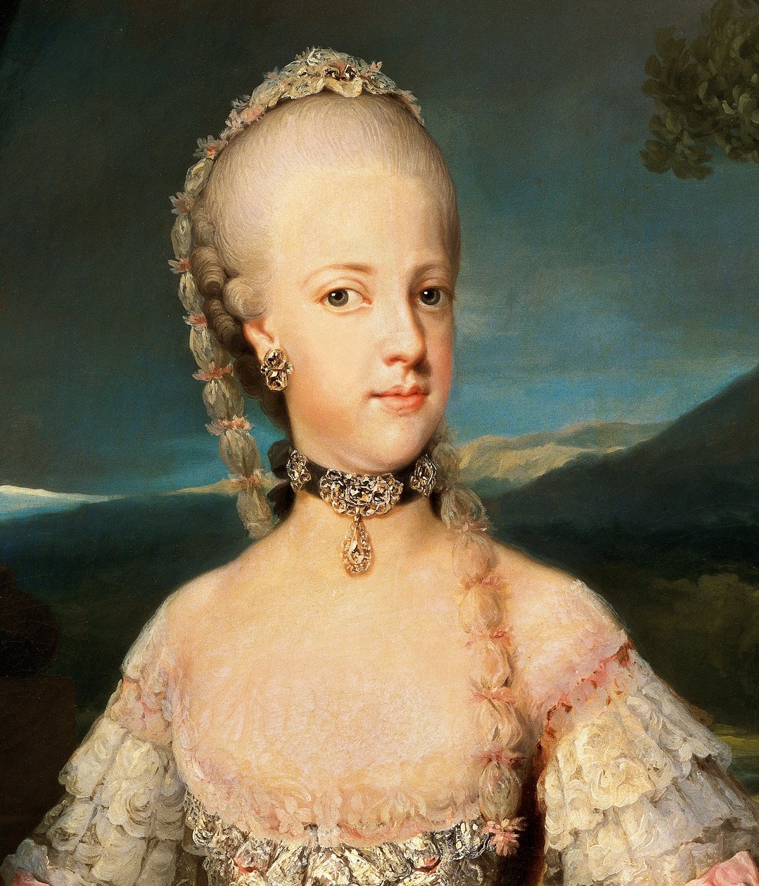 Porträtt av Mary Carolina av Österrike (Mary Carolina, Maria Carolina av Anton Raphael Mengs