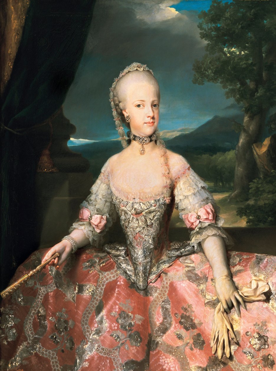 Porträtt av Mary Carolina av Österrike (Mary Carolina, Maria Carolina av Anton Raphael Mengs