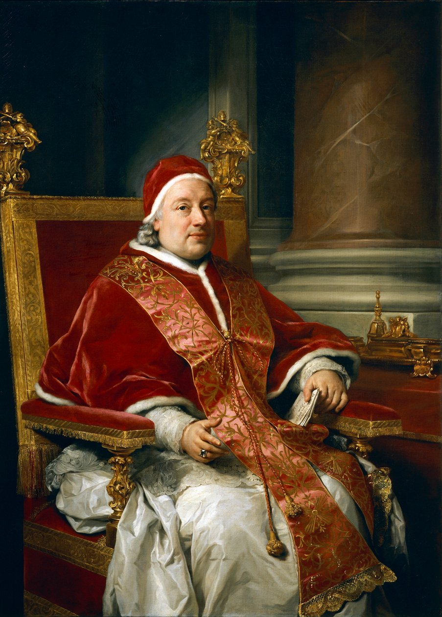Porträtt av påven Clemens xIII Rezzonico, av Anton Raphael Mengs av Anton Raphael Mengs