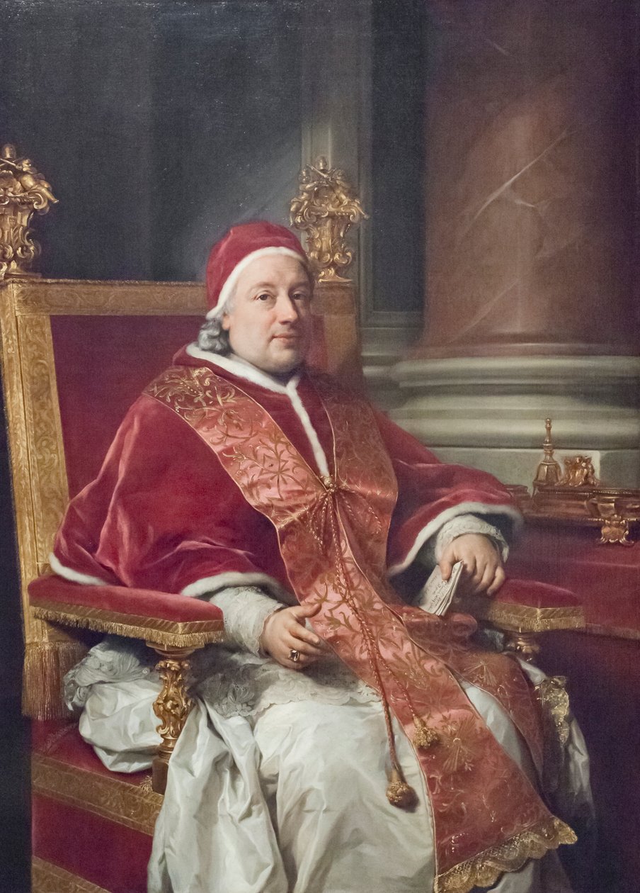 Porträtt av påven Clemens XIII Rezzonico av Anton Raphael Mengs