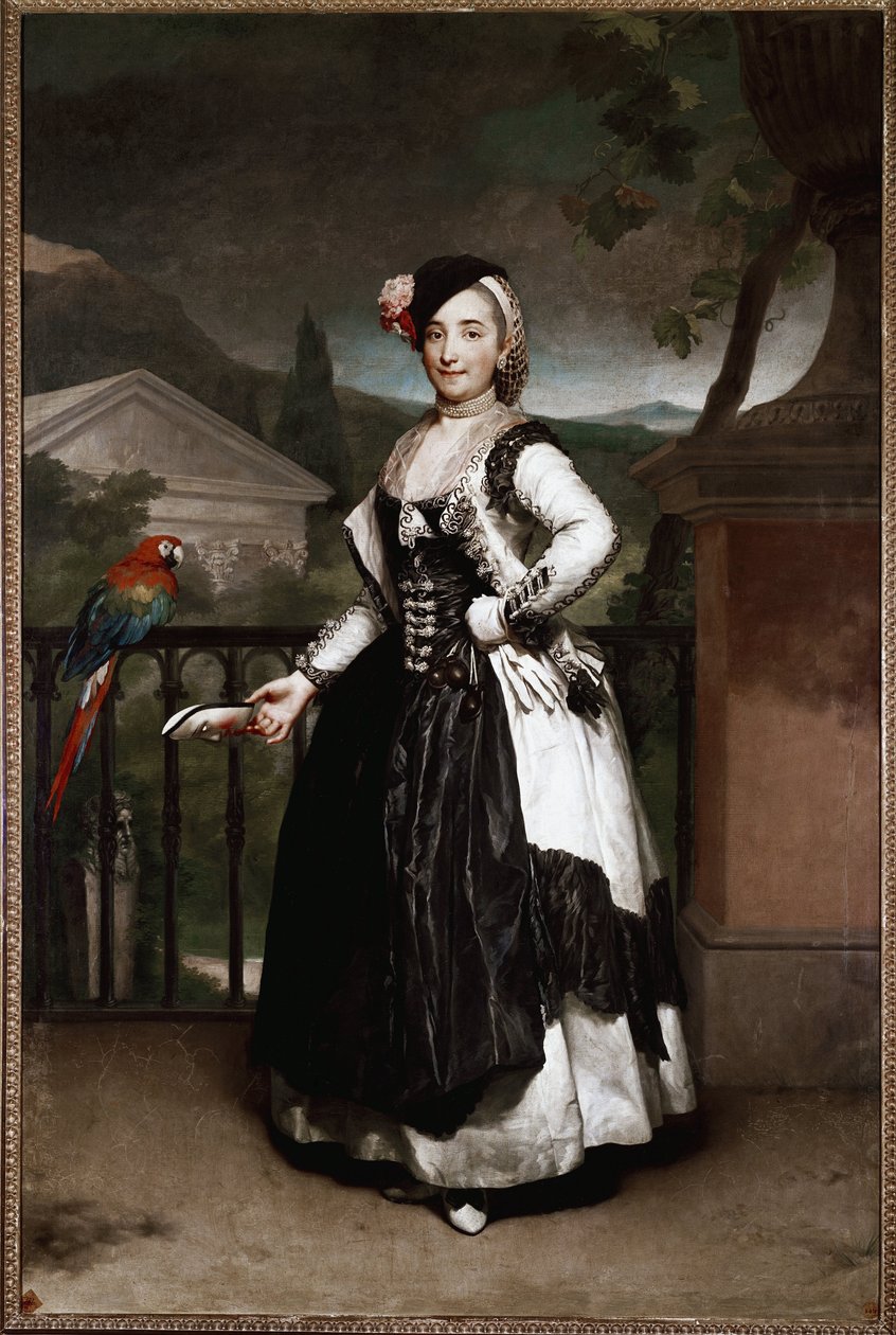 Porträtt av Marquise de Llano, Isabel Parreno, i kostym från Mancha-regionen för en fest vid hovet i Wien. Målning av Anton Raphael Mengs (1728-1779). 1787 Madrid. St. Fernando Royal Academy Museum.). av Anton Raphael Mengs