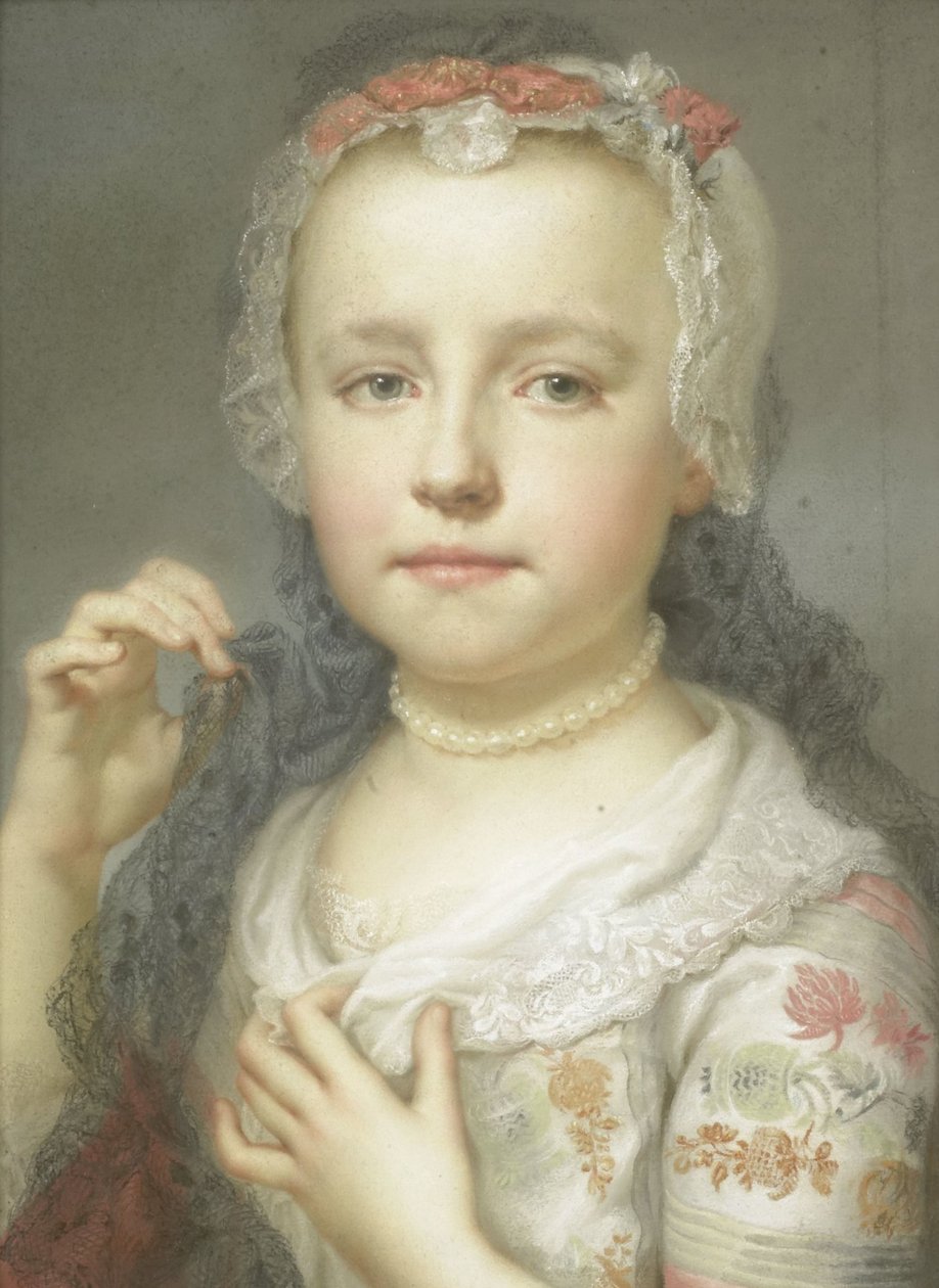 Porträtt av en ung flicka, förmodligen Julie Carlotta Mengs, konstnärens syster av Anton Raphael Mengs