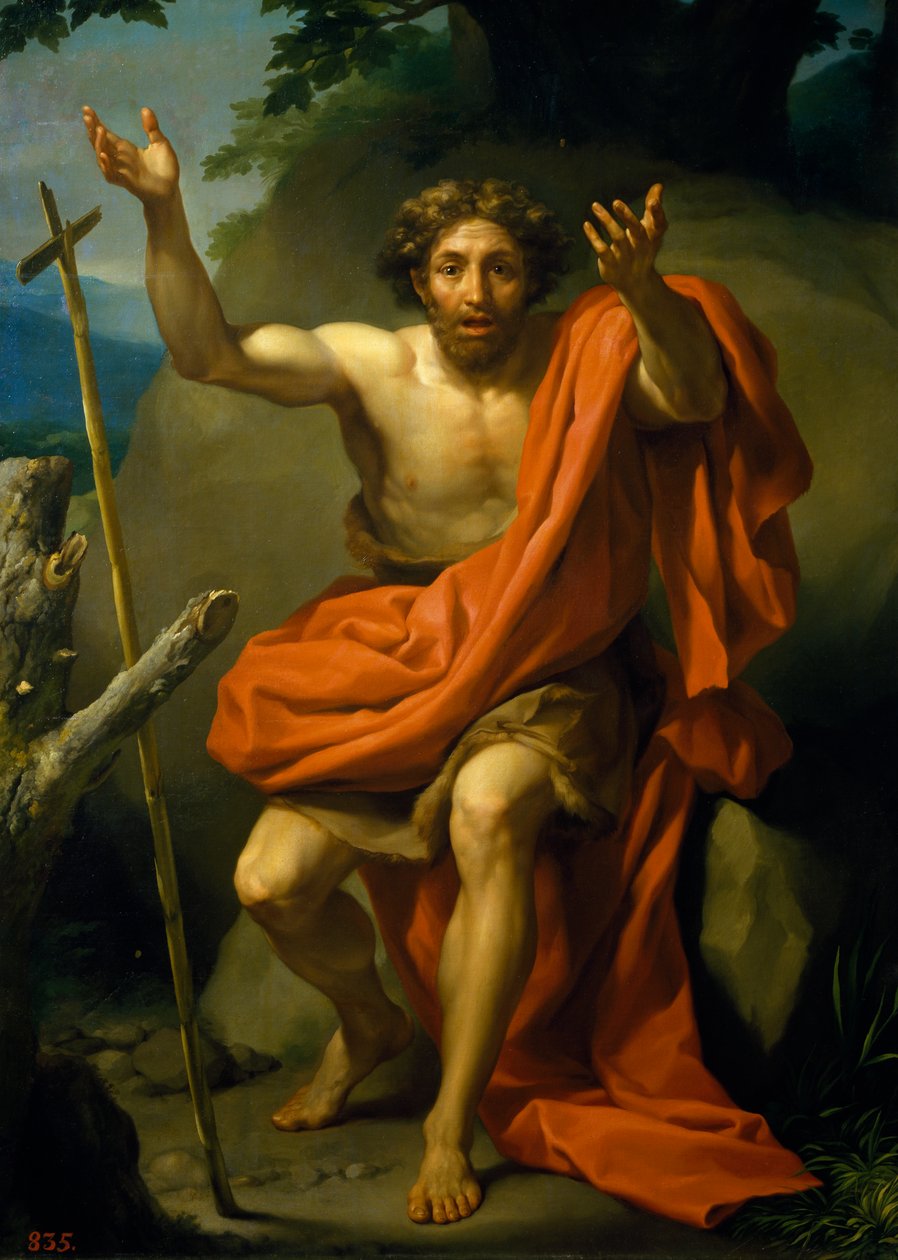 Johannes Döparen predikar, av Anton Raphael Mengs av Anton Raphael Mengs