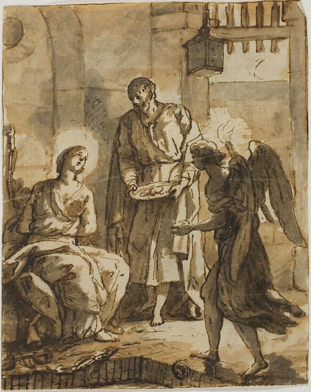 S:t Petrus besöker S:ta Agatha i fängelset och läker hennes sår av Anton Raphael Mengs