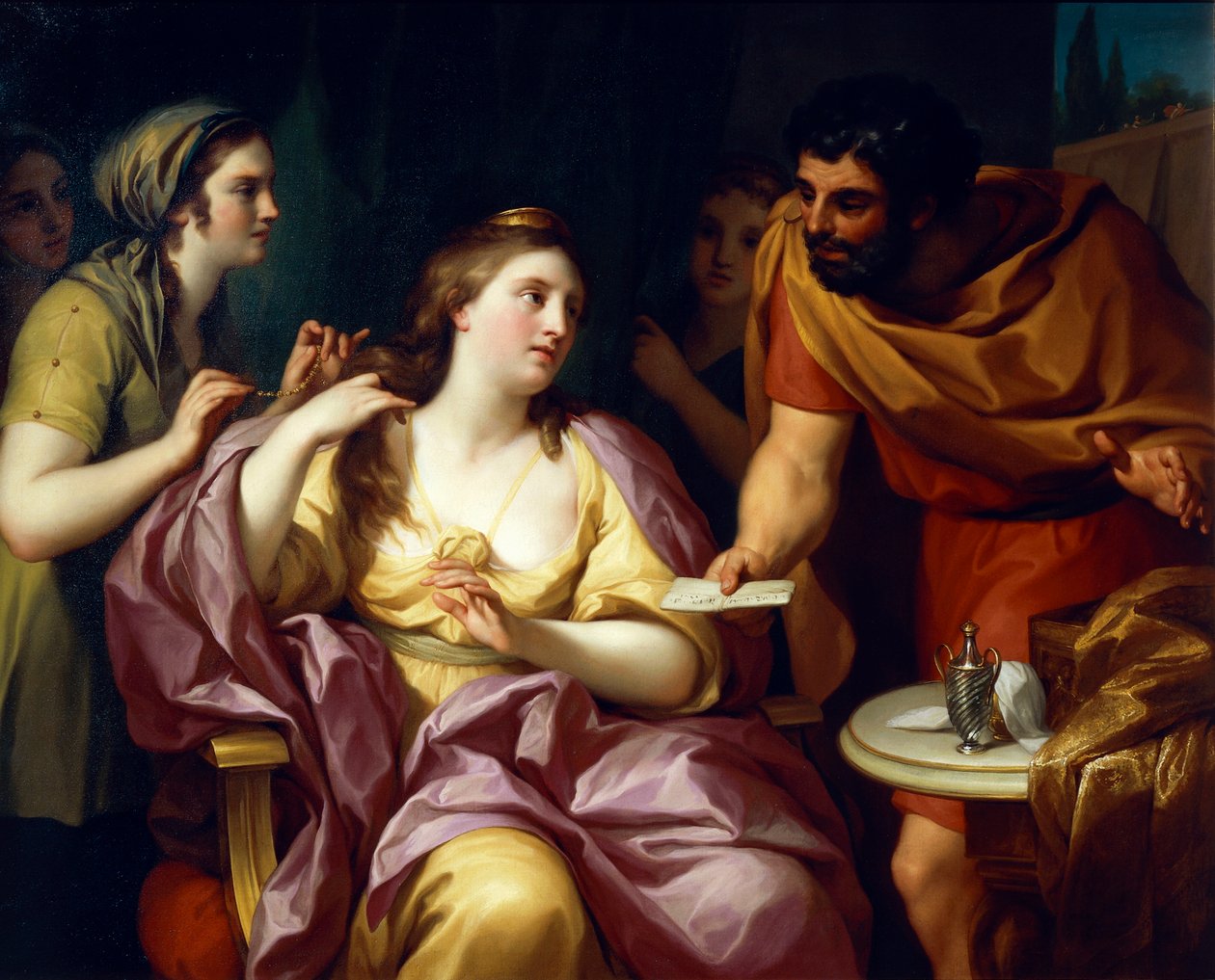 Semiramis välkomnar nyheterna om Babylonians revolt, av Anton Raphael Mengs av Anton Raphael Mengs