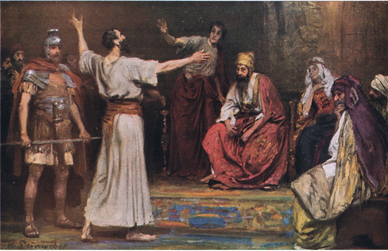 Paulus före Festus och Agrippa, från Hulberts Story of the Bible publicerad av The John Winston Company, 1932 av Anton Robert Leinweber