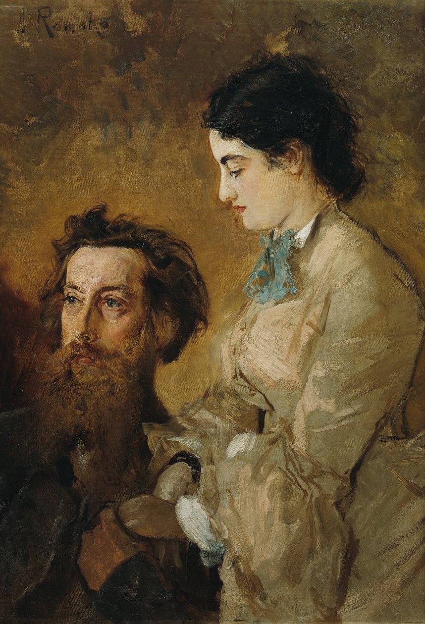 Skulptören Reinhold Begas med sin hustru Margarethe av Anton Romako