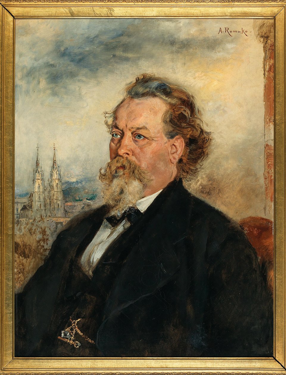 Porträtt av arkitekten Wilhelm Bücher 1824-1888. av Anton Romako