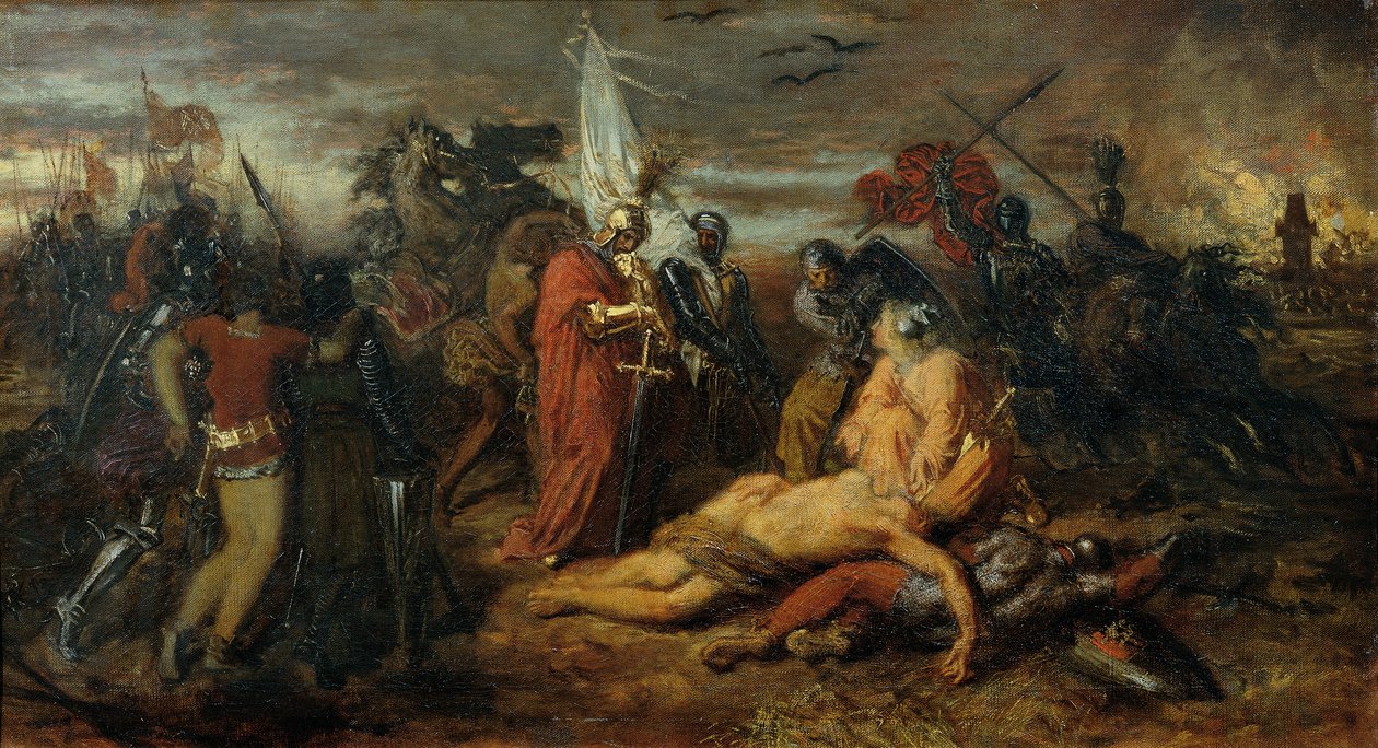 Rudolf von Habsburg vid liket av Přemysl Ottokar, kung av Böhmen av Anton Romako