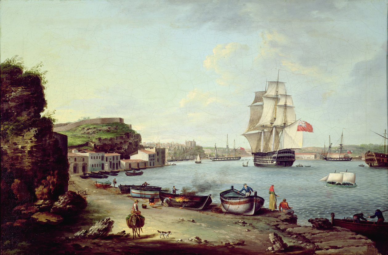 Hamnhamnen i Mahon, Menorca av Anton Schantz