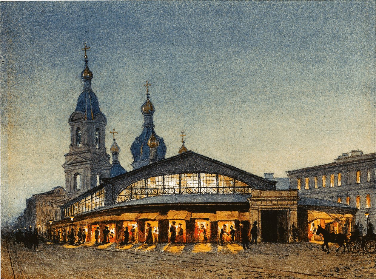 Höet Sennayatorget och Frälsarkyrkan i Sankt Petersburg av Anton Sergeevich Lytkin