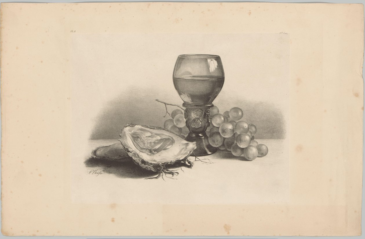 Stilleben med glas, ostron och vindruvor Flower and Fruit Studies (...) 3:e avsnittet (serietitel) av Anton Weiss
