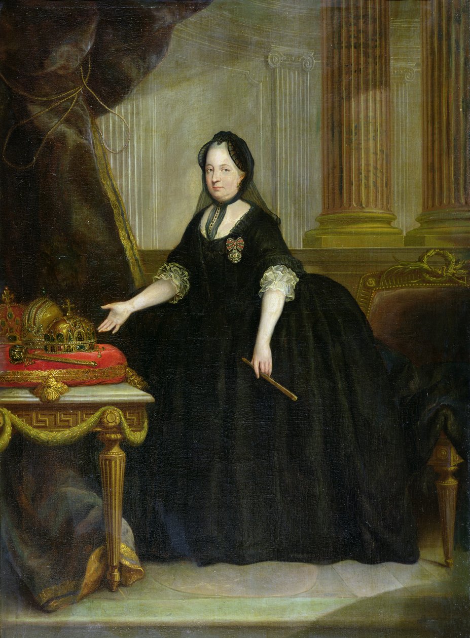 Maria Theresa (1717-80) Kejsarinna av Österrike (olja på duk) av Anton von (attr. to) Maron