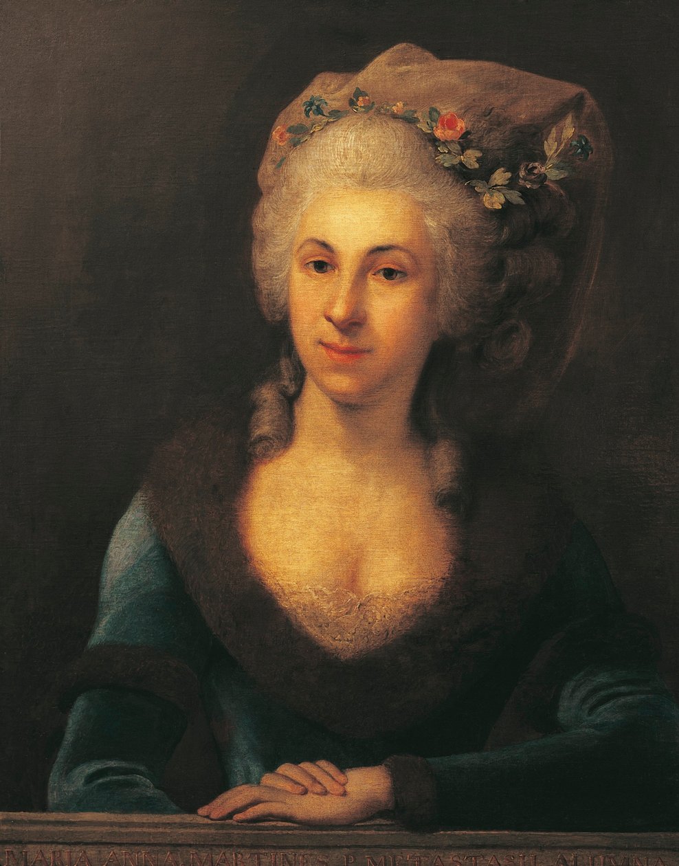 Österrike, Wien, Porträtt av Marianne von Martines sångerska och kompositör, student av Franz Joseph Haydn av Anton von Maron