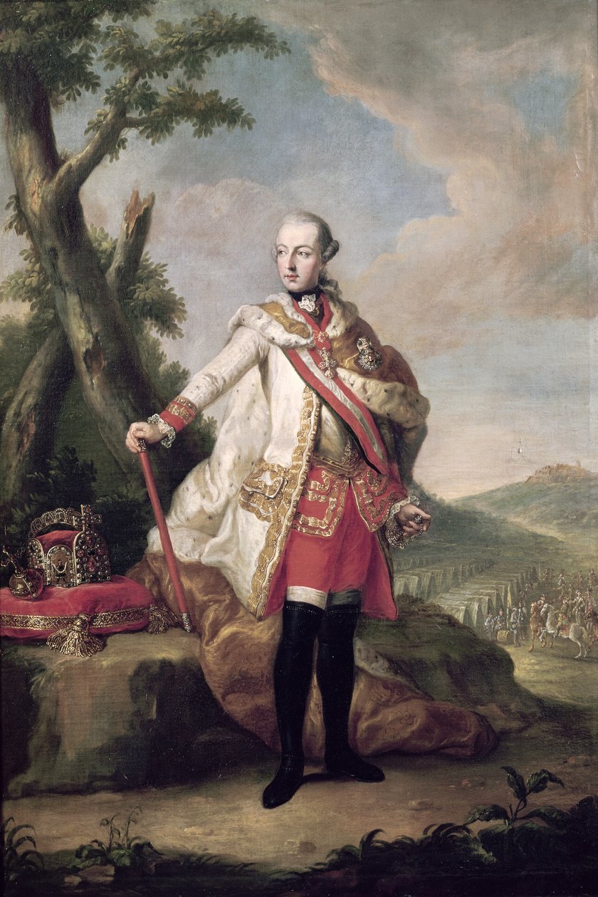 Porträtt i helfigur av Josef II (1741-90) av Habsburg-Lothringen, tysk-romersk kejsare, ca 1765. av Anton von Maron