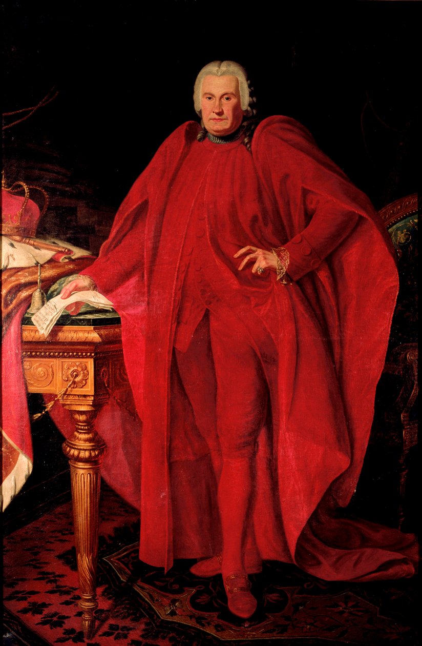 Porträtt av Alerame Maria Pallavicino (1730-1805) Doge av republiken gener från 1789 till 1791 Målning av Anton von Maron (1733-1808) sön 223x148 cm Gener, Domenico Pallavicino principsamling av Anton von Maron