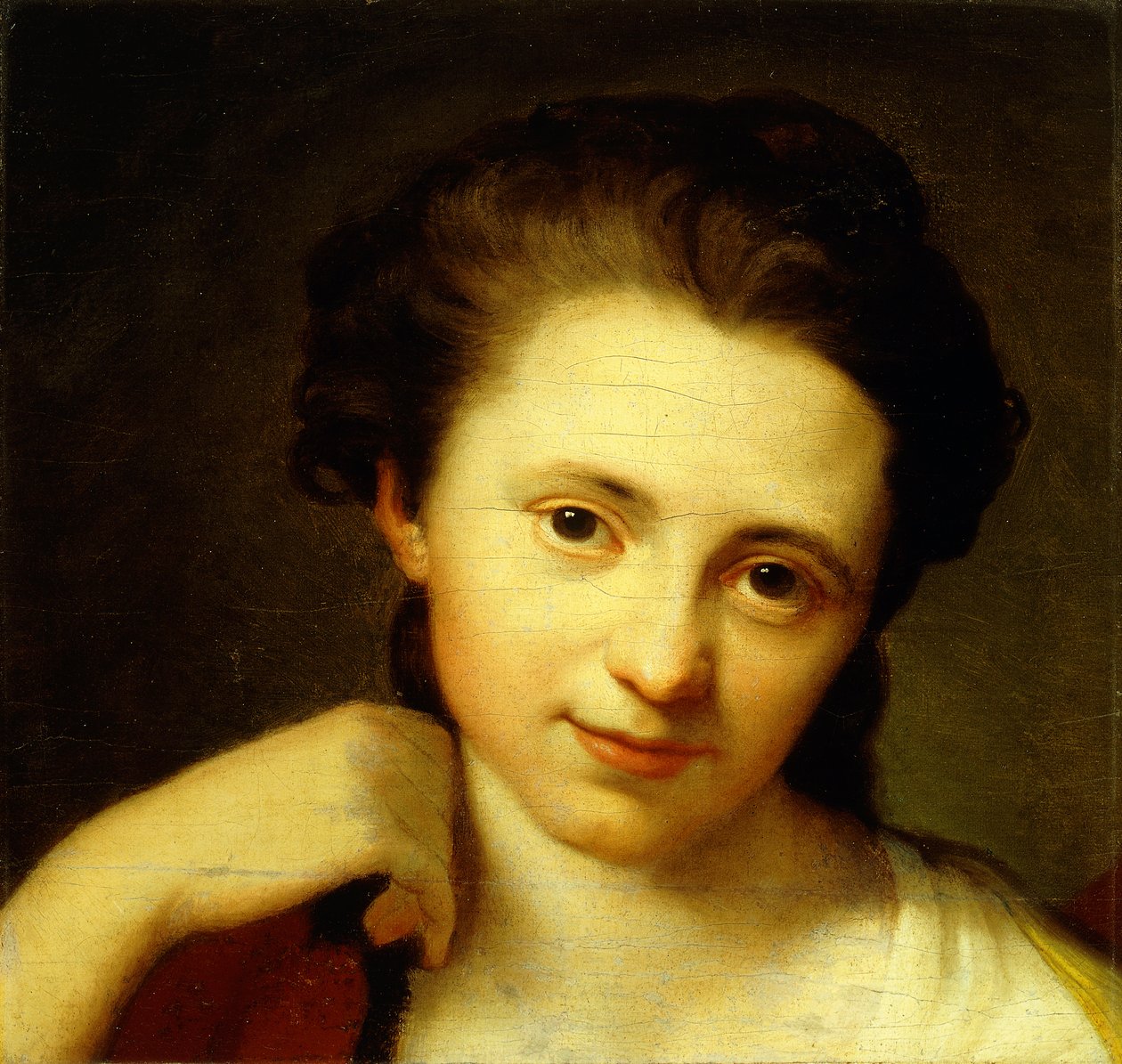 Porträtt av Angelica Kauffmann, bystlängd av Anton von Maron