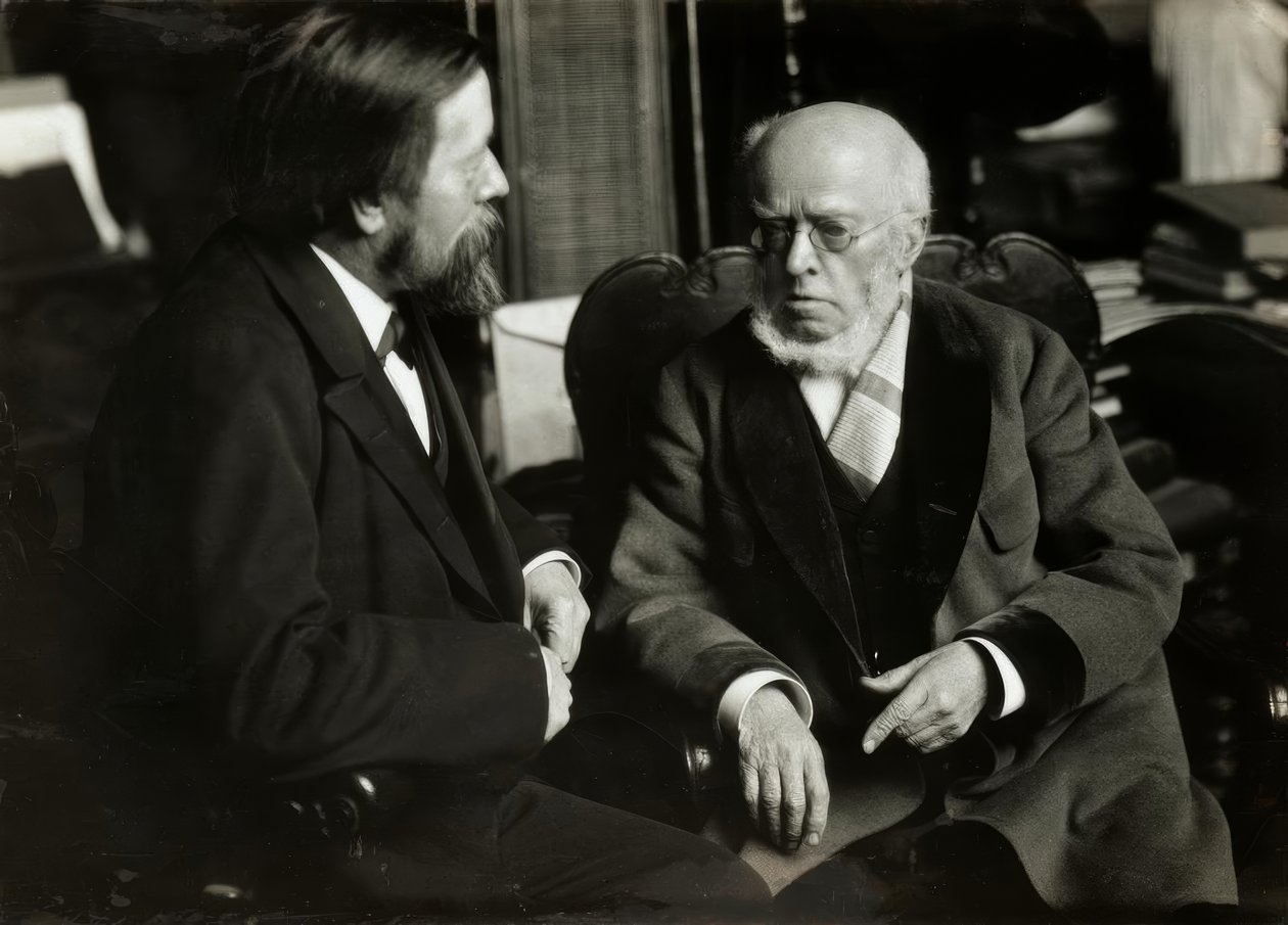 A. v. Menzel i. hans lägenhet m. A. v. Werner av Anton Alexander von Werner