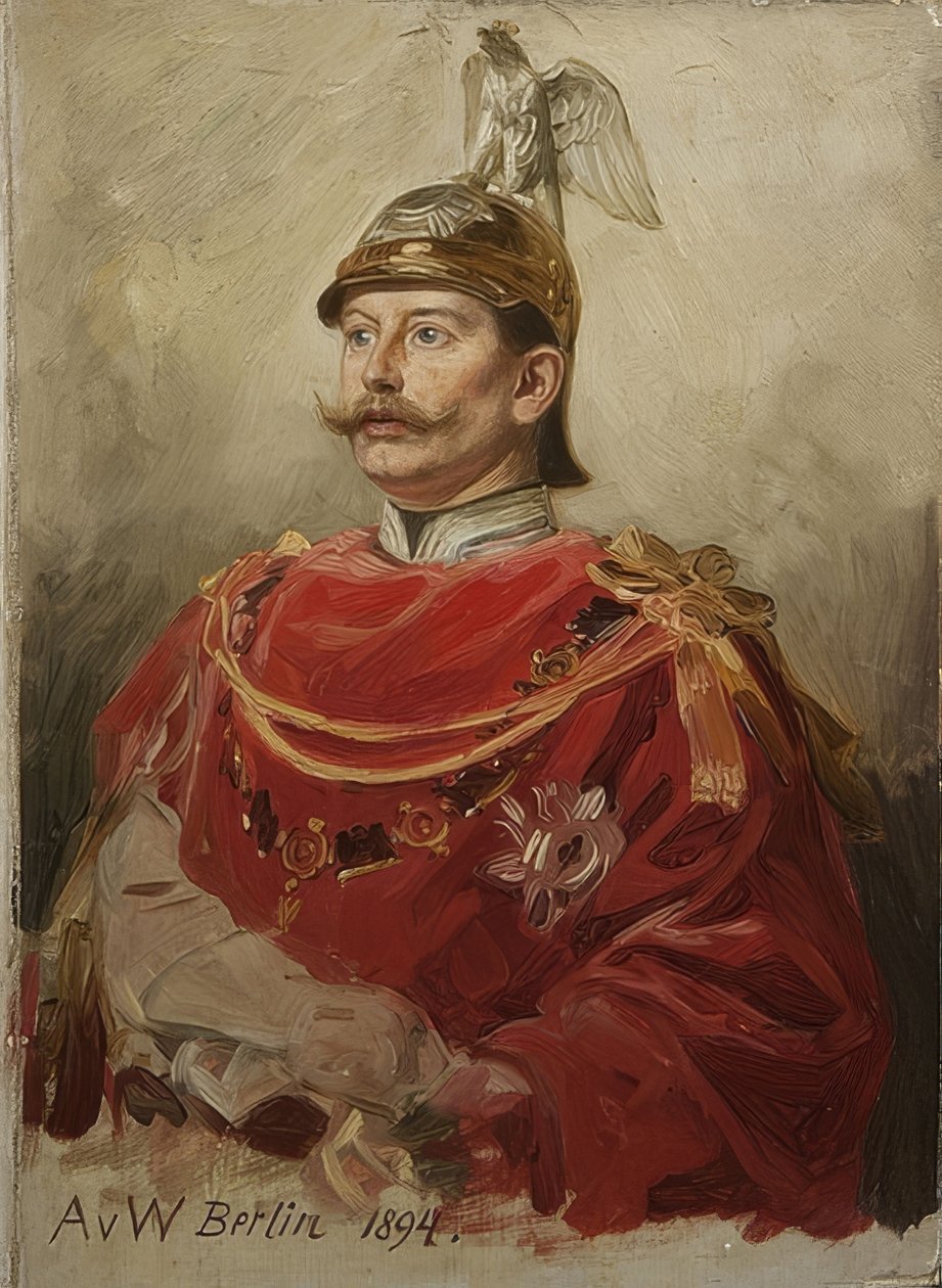 Porträtt av Wilhelm II (1859-1941), kejsare av Tyskland och kung av Preussen. 1894 av Anton Alexander von Werner