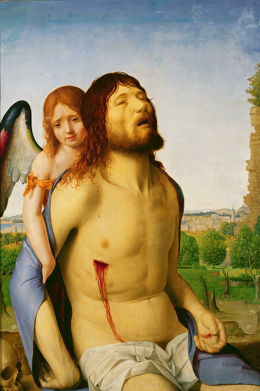 Den döde Kristus stödd av en ängel, c.147578 av Antonello da Messina
