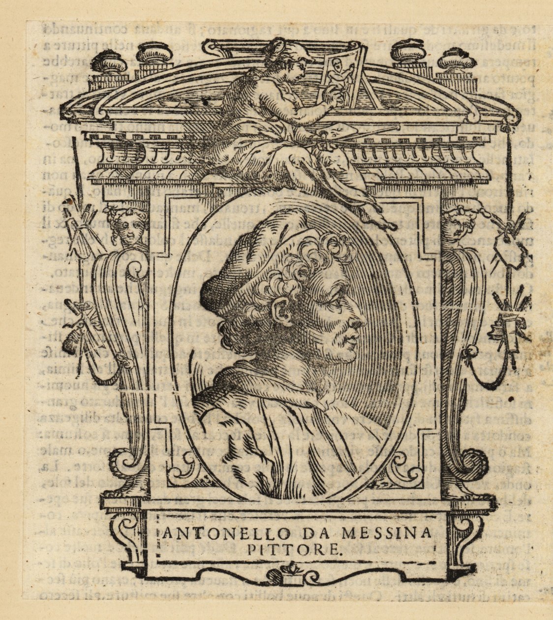Porträtt av Antonius av Messina, italiensk målare från Messina, Sicilien, från den italienska renässansen, cirka 1430-1479 av Antonello da (after) Messina