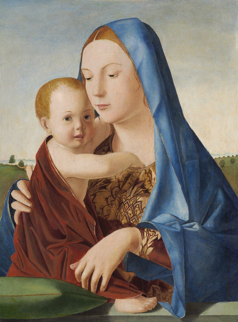 Madonna and Child, ca 1475 (olja och tempera på panel överförd från panel) av Antonello da Messina
