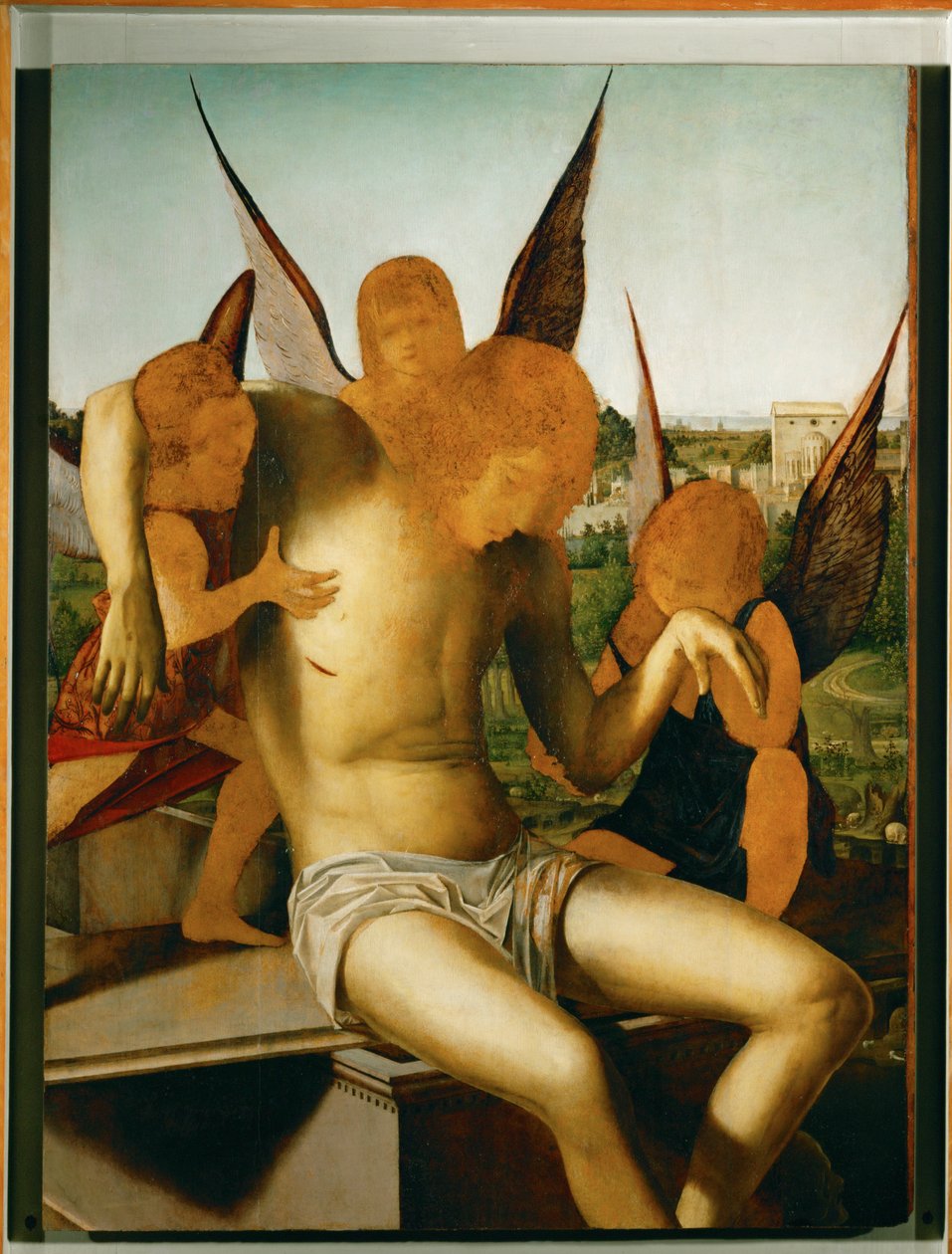 Pieta med tre änglar, ca 1475 (olja på trä) av Antonello da Messina