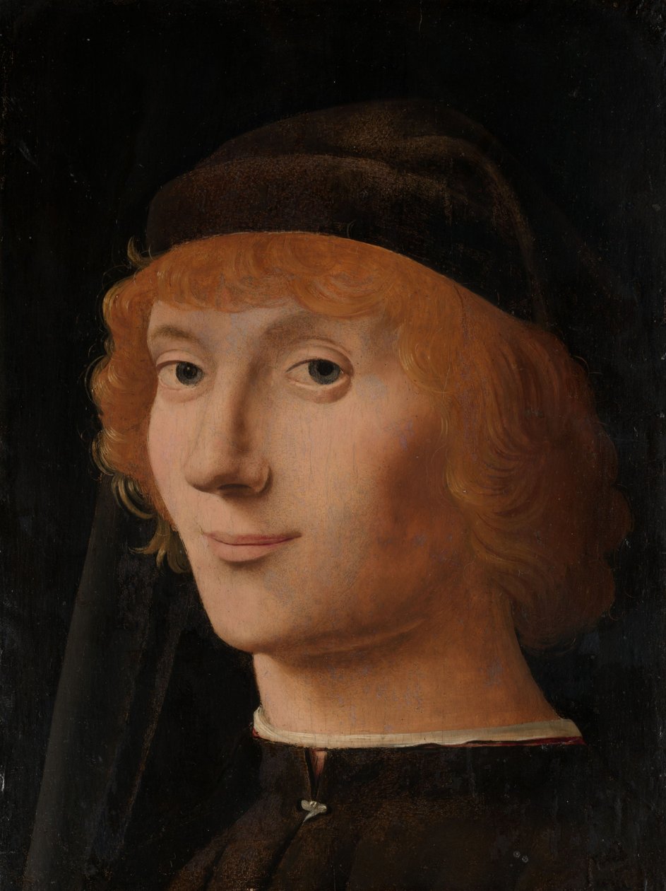 Porträtt av en ung man, ca 1470 (olja på trä) av Antonello da Messina