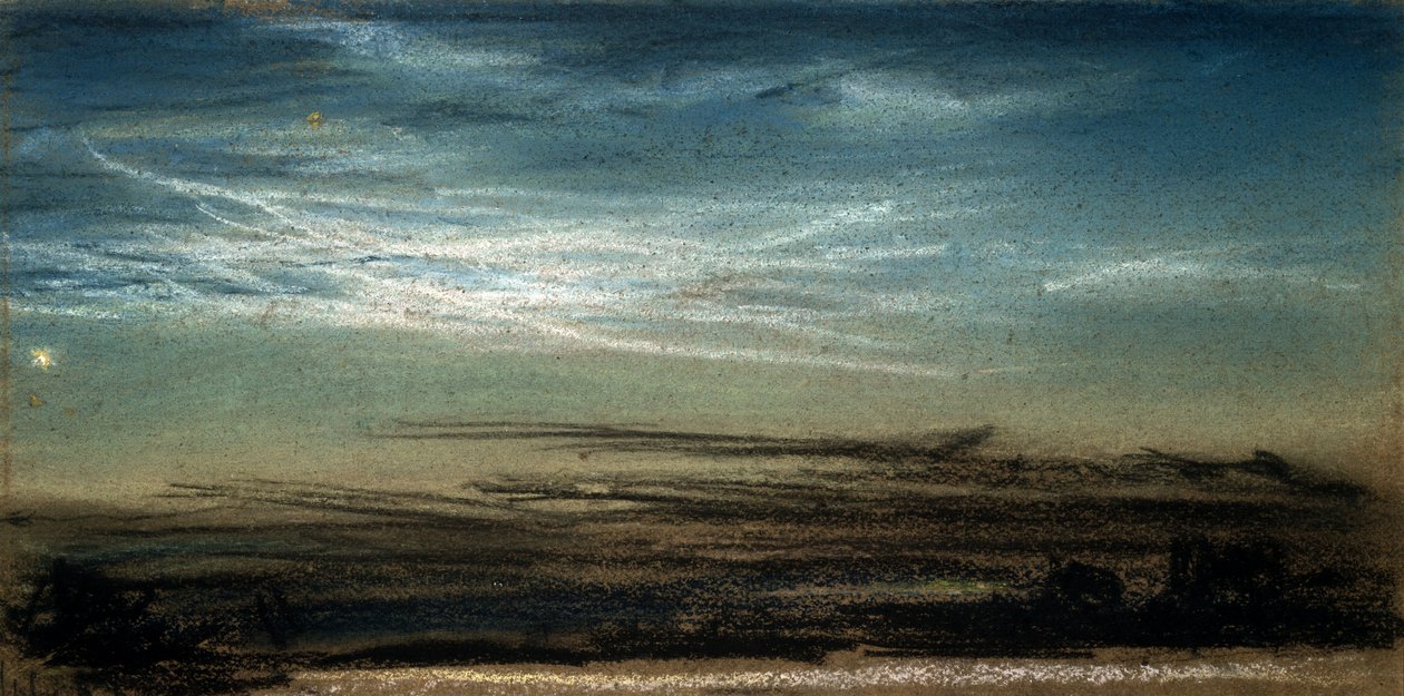 Solnedgång och nattlysande moln, 6 juli 1885 av Frederick (attr. to) Barnard