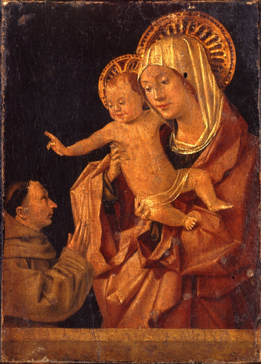 Madonnan och barnet med en franciskanermunk i tillbedjan av Antonello da Messina